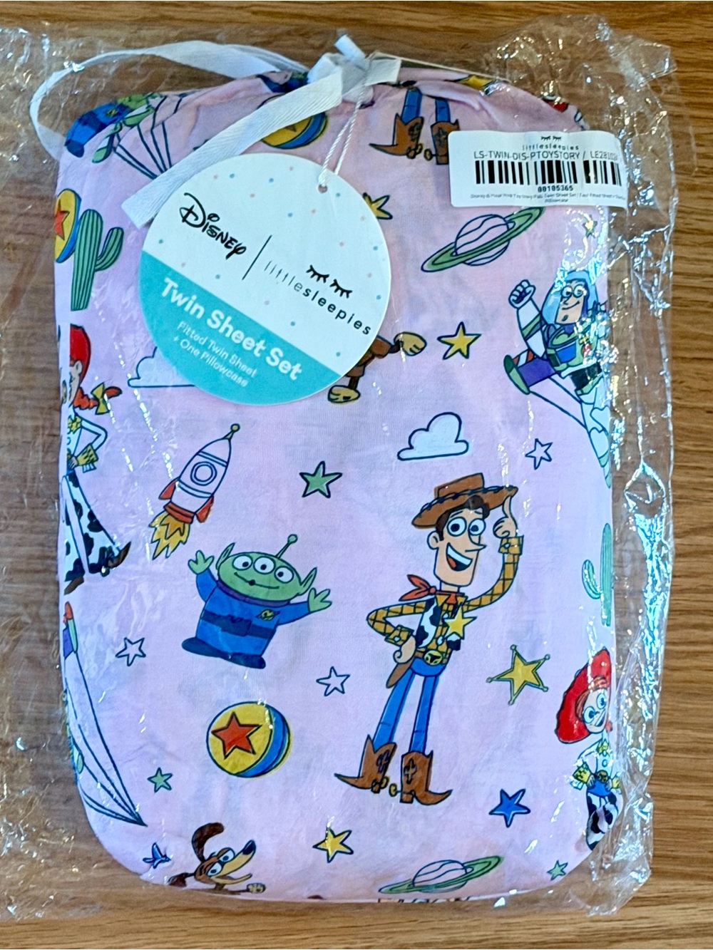 Disney Pixar x Little Sleepies Pink Toy Story bamboo Twin Sheet Set